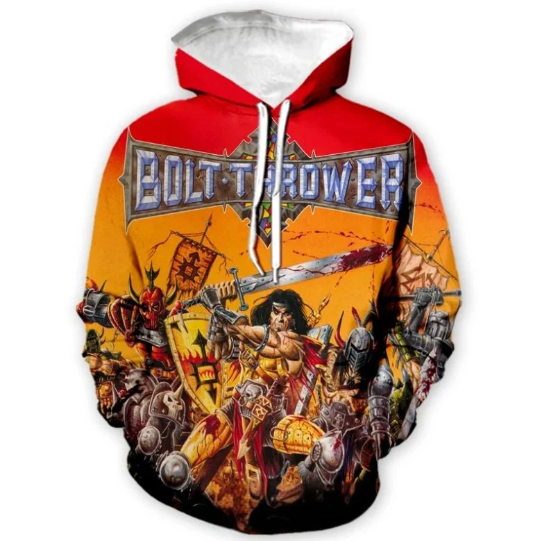 Classic Death Metal Band Bolt Thrower 3D Print Hoodies Men Women Hooded Swearshirt Casual Hip Hop Tracksuit Pullover Y2k Clothes