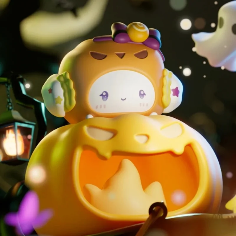 มินิโซ ซานริโอ ของแท้ ซีรีส์ Troublemaker โคมไฟกลางคืนรูปฟักทอง เฮลโล คิตตี้ คุโรมิ โปชาโกะ เมโลดี้ ของตกแต่ง ของเล่นเด็กผู้หญิง ของขวัญ