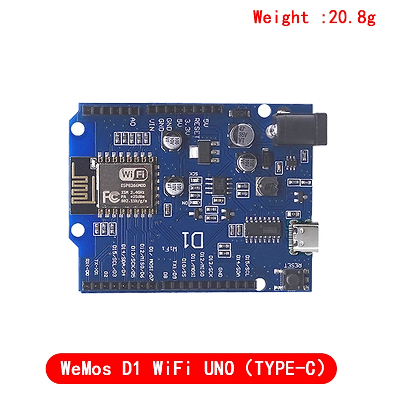 Placa de desarrollo WeMos D1 UNO R3 CH340 CH340G WiFi, placa de desarrollo basada en ESP8266, escudo PCB electrónico inteligente para Arduino, Compatible con IDE, ESP-12E