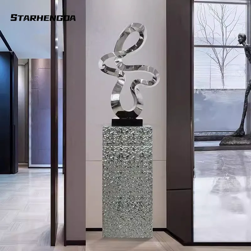 Hotel lobby stainless steel sculpture crafts model room living room large floor porch decorative art decoration