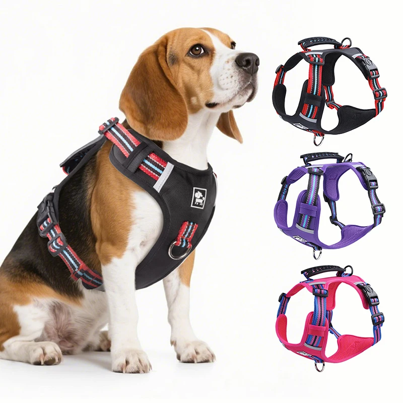 

Anti-Escape Reflective Dog Harness Adjustable Padded Pet Vest Harness with Control Handle for Training Walking Arnés para Perros