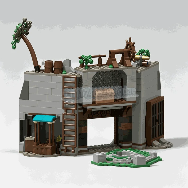 NEW 549PCS Emerald Grove Fantasy Forest Gate Building MOC Model Custom Building Blocks DIY Assembly Creative Toy Gifts Display