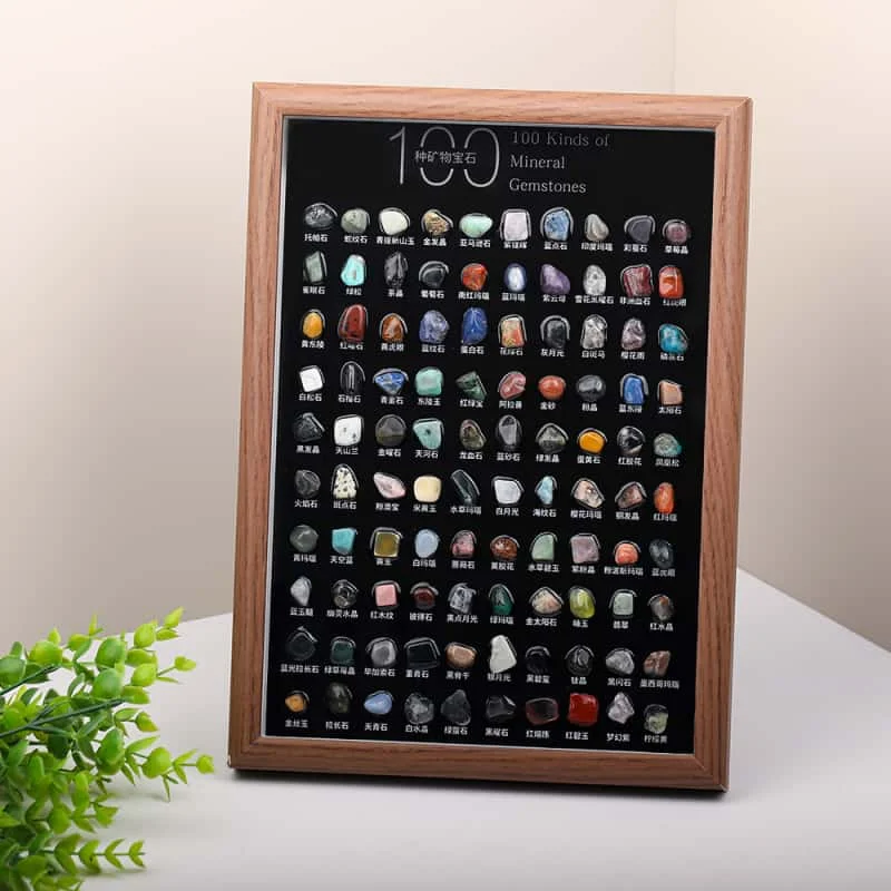 100 قطعة مجموعة العينات المعدنية بلورات طبيعية وأحجار الشفاء مصقولة متعدد الألوان حجر لتزيين المنزل هدية