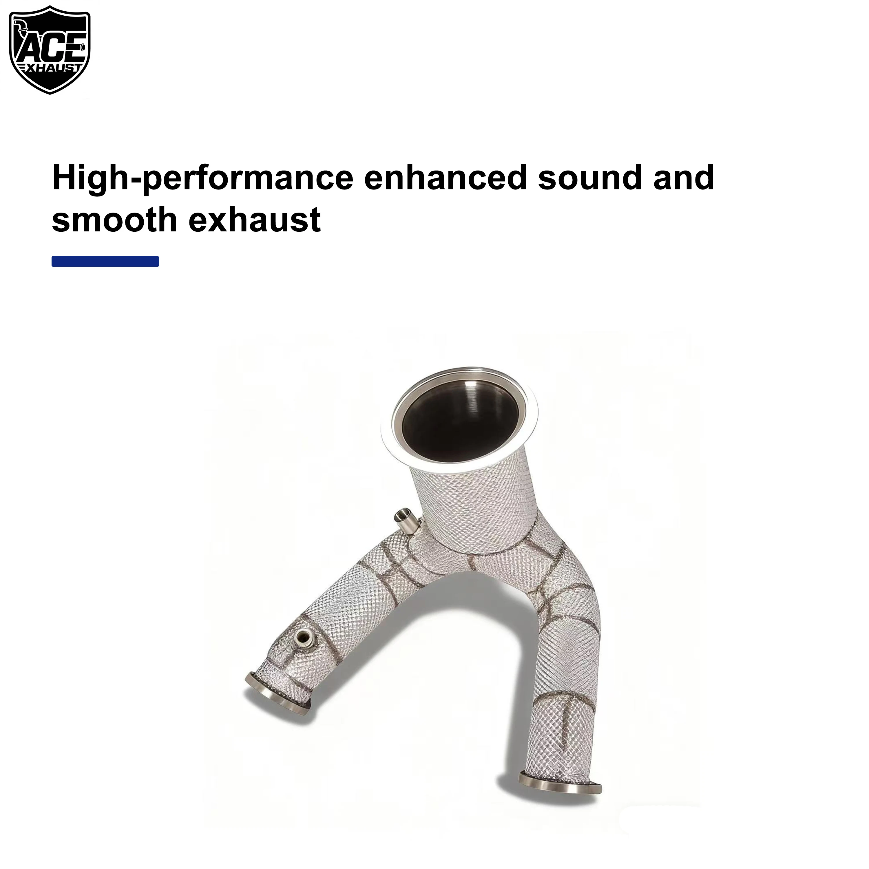 ACE Free Flow Performance Auspuffrohr für Audi Q7 Q8 3.0T Hochwertiges Downpipe mit Hitzeschild SUS304 Auto-Zubehör – Detail 5