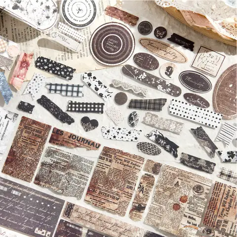 75mm * 2m 빈티지 마스킹 테이프 대형 스티커 학교 용품 장식 콜라주 저널링 DIY Scrapbooking 편지지