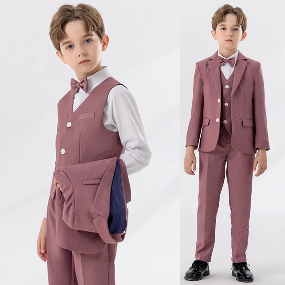 

Formal Party Outfits Jacket+Vest+Trousers Casual Suit for Kids Boy Blazer Pants Slim Fit Children Clothing Set Wedding Tuxedo
