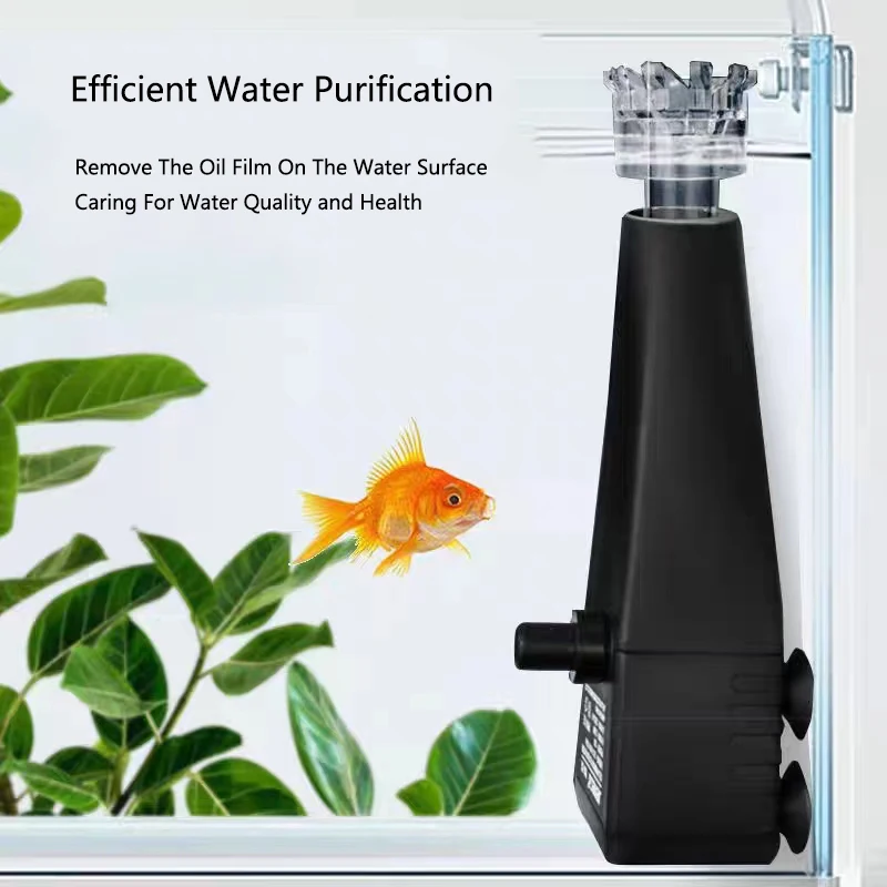 5W Aquarium Surface Oil Skimmer Filter Mute Auto Oil Film Processor Remove Tool for Aquarium Fish Tank Water Filtration 220-240V