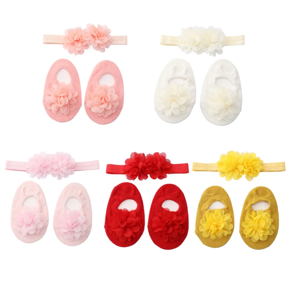 Baby Socks for Girls Cotton Mesh Cute  Newborn Toddler Boys Socks Baby Princess Socks Clothes Accessories+Hairband 0-2 Years