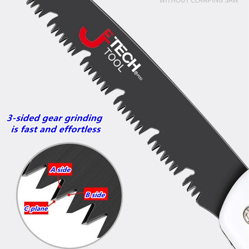 منشار يدوي خفيف الوزن محمول قابل للطي شديد التحمل للتخييم الخشبي، منشار تشذيب الخشب بنفسك مع أدوات تشذيب الأسنان الصلبة