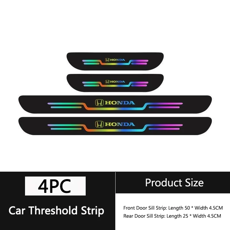 Autocollants de protection pour seuil de porte et pédale de voiture, pour Honda Civic Accord Fit City Vezel CRV Odyssey Pilot Jazz Prelude Insight