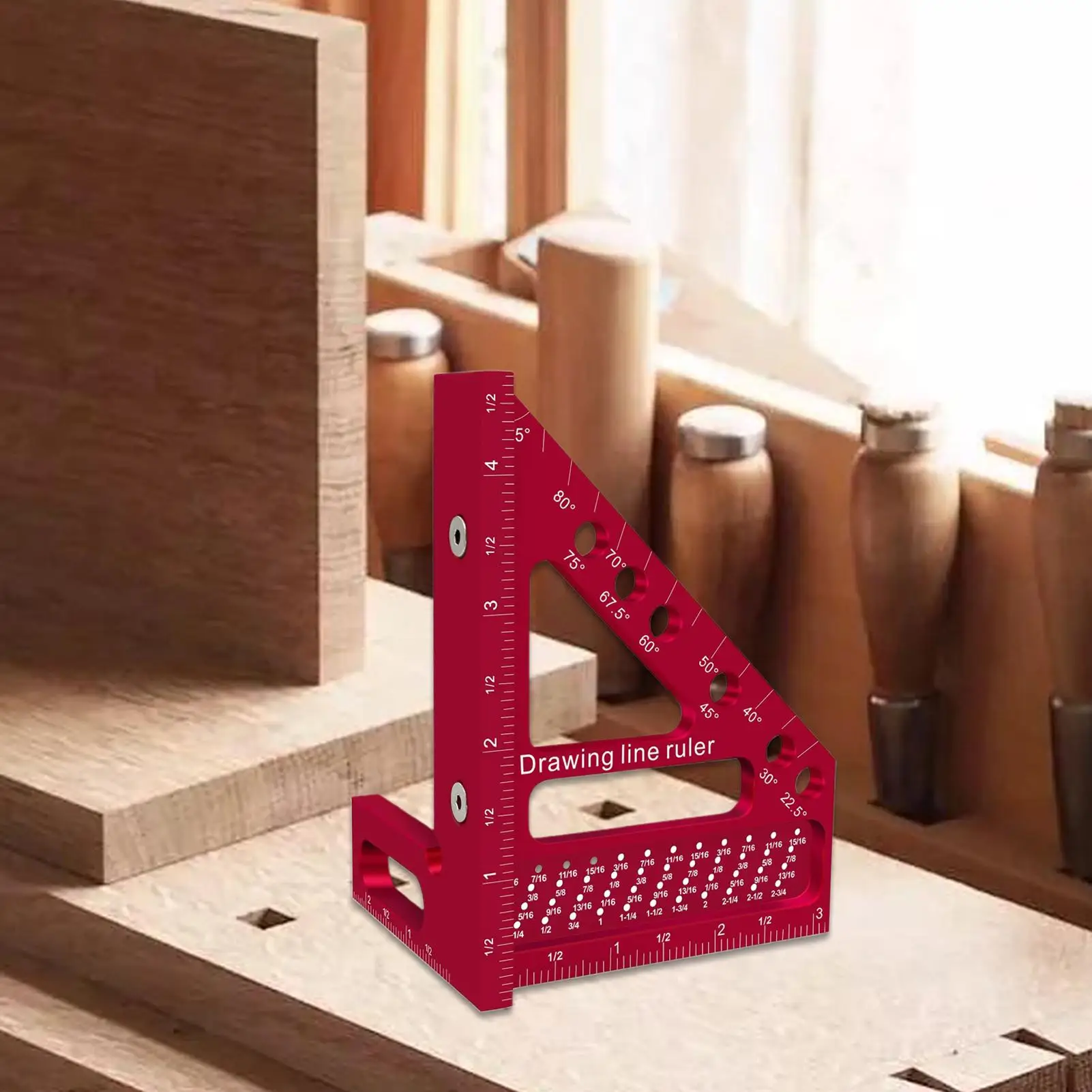 Regla de marcado de agujeros cuadrados de carpintero con Pin angular, herramienta de dibujo de línea de alta precisión, herramientas de encuadre de carpintería para construcción