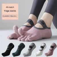 1 pair of women's five finger socks, professional anti slip yoga socks, Pilates fitness socks