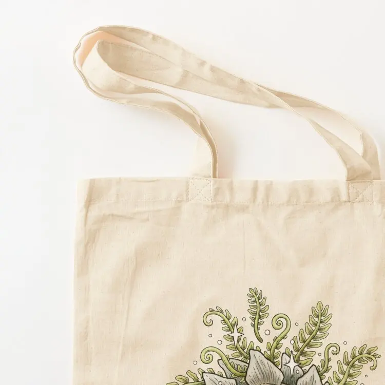 ستيجوسورس والسرخس ديناصور الفن النباتي حمل حقيبة حقائب نسائية للمتسوقين حقائب قماش حمل حقيبة