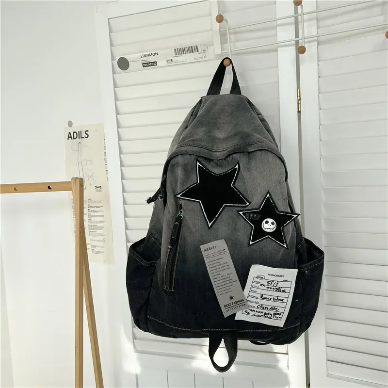 Star Lazy Rucksack, weicher Denim, lässig, für Studenten, Büchertasche, trendiger Kinderrucksack für Jungen, Mutter, Kindertaschen für Mädchen, Schultaschen, Mochilas