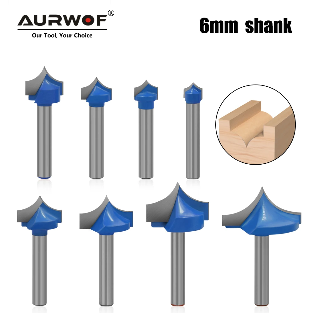 

LAVIE 1pc 6mm Shank CNC Round Nose Bits Round Point Cut Bit Shaker Sharp Cutter Solid Carbide Tools for Woodworking C06036