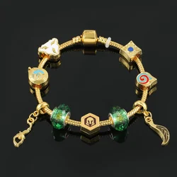 Game League of Legends Beads Bracelet Fashion Enamel Beads Gold Color High Quality Hand Chain Jewelry LOL Fans Souvenir Gifts