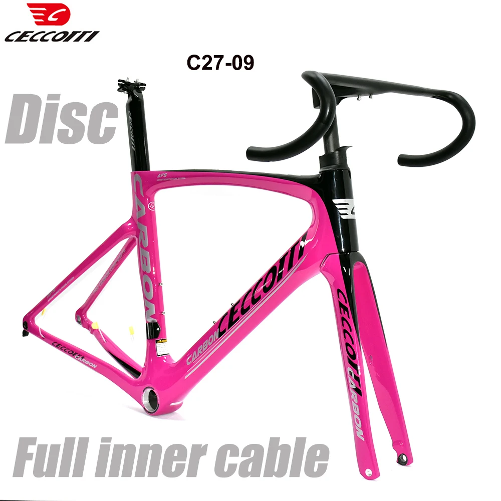 T1000 Full Carbon Fiber Road Bike Frame, Fit 700C * 30mm Tires,Full Hidden Internal Cable Disc Brake Bicycle Frame