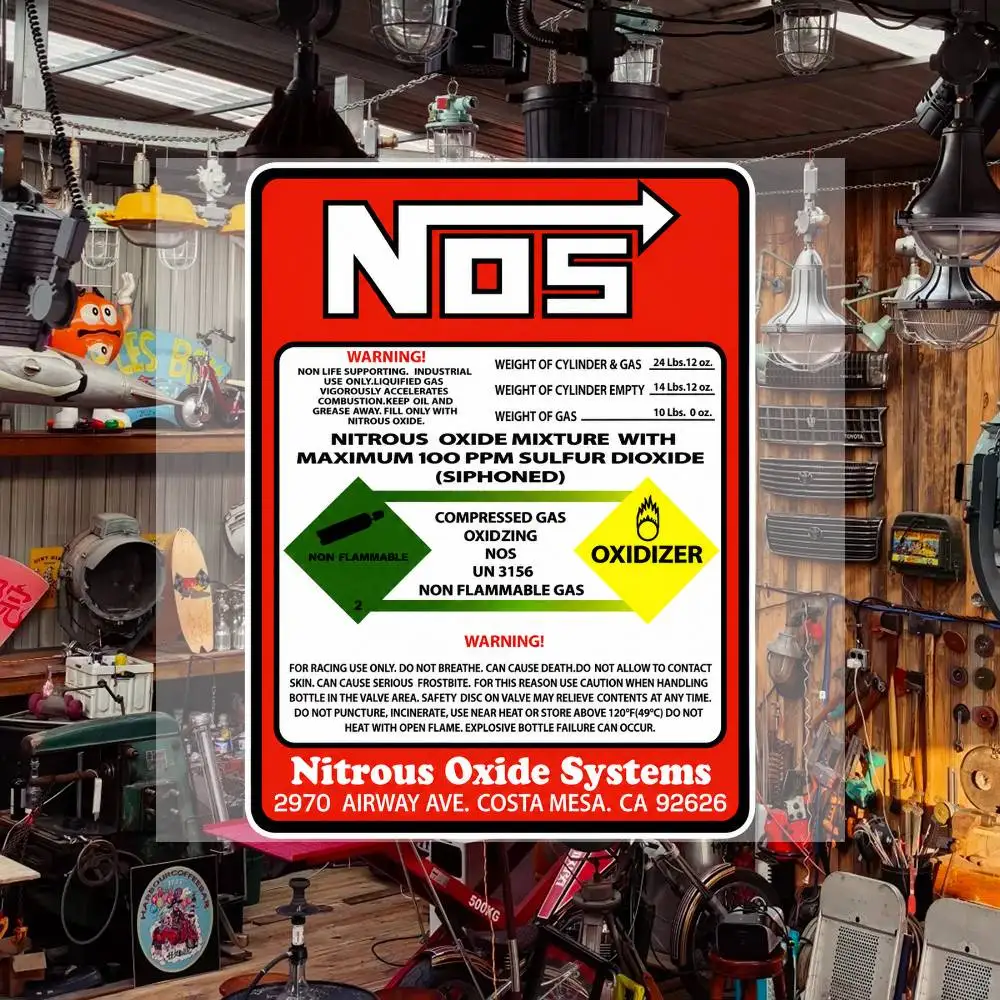NOS Nitrous Oxide Aesthetic Graffiti Waterproof PVC Stickers for Car Motorcycle Skateboard Helmet Notebook