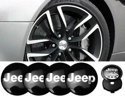 4PCS 56/60MM Car Wheel Center Cap Hub Covers Badge Hubcap Sticker For Jeep Grand Cherokee Wrangler JK Gladiator Compass Renegade