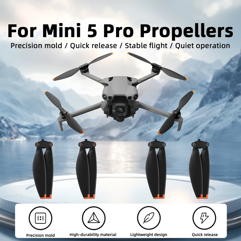 4pcs Propellers For Dji Mini 5 Pro Low Noise Wings Drone Accessory Quick Release Folding Blade Props Replacement Accessory