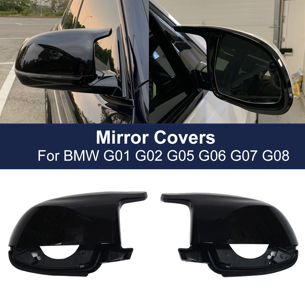 

Car Wing Side Rearview Mirror Cover Caps Trim Kit for BMW x3 G01 x4 G02 x5 G05 2018-2022 Glossy Black M Style Shells Accessories