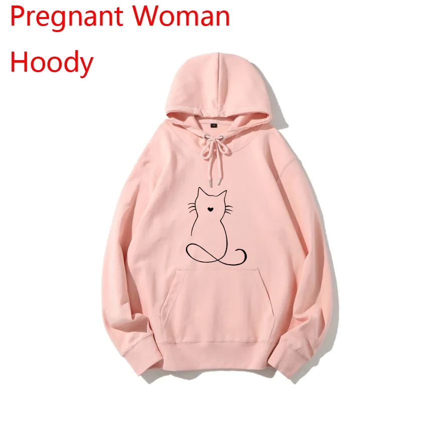 

Cat Funny Print Spring Autumn Maternity Women Hoodie Pregnant Woman Hoody Customized Print Add Your Design Idea Cool DIY Or Logo