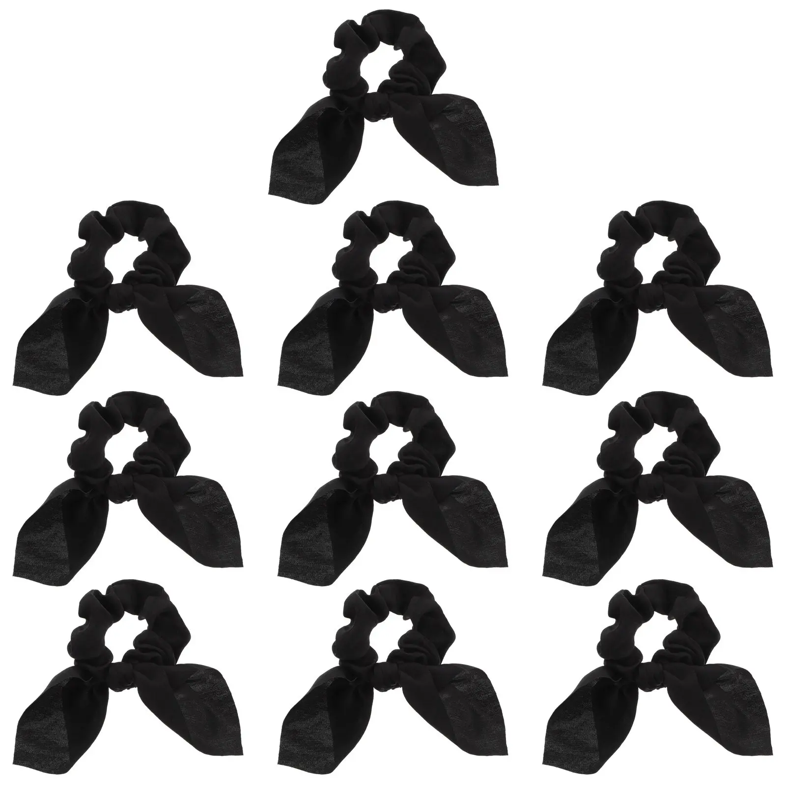 10Pcs Bunny Ear Hair Ties Premium Elastic Bow Scrunchies for Women Soft Hydrating Hair Rope No Crease Frizz Free Stylish Daily