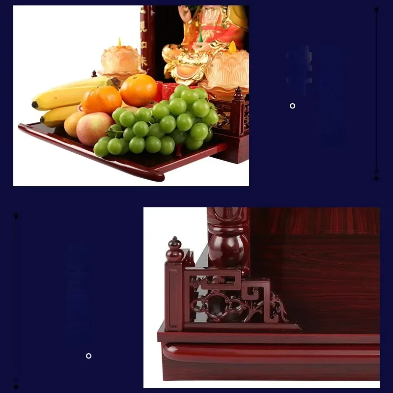 Kuil Dapur Terpasang Di Dinding Patung Dewa Kayu Altar Dekorasi Rumah Tradisional untuk Ruang Amal & Pengecilan Rohani