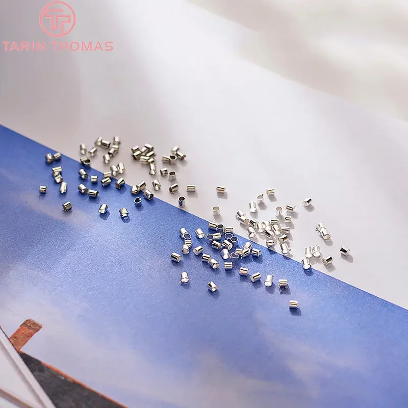 

(4021)5g,about 400PCS 2MM Brass Fasteners Clasps Crimp Tube End Beads Station Position Beads Spacer Beads Jewelry Accessories