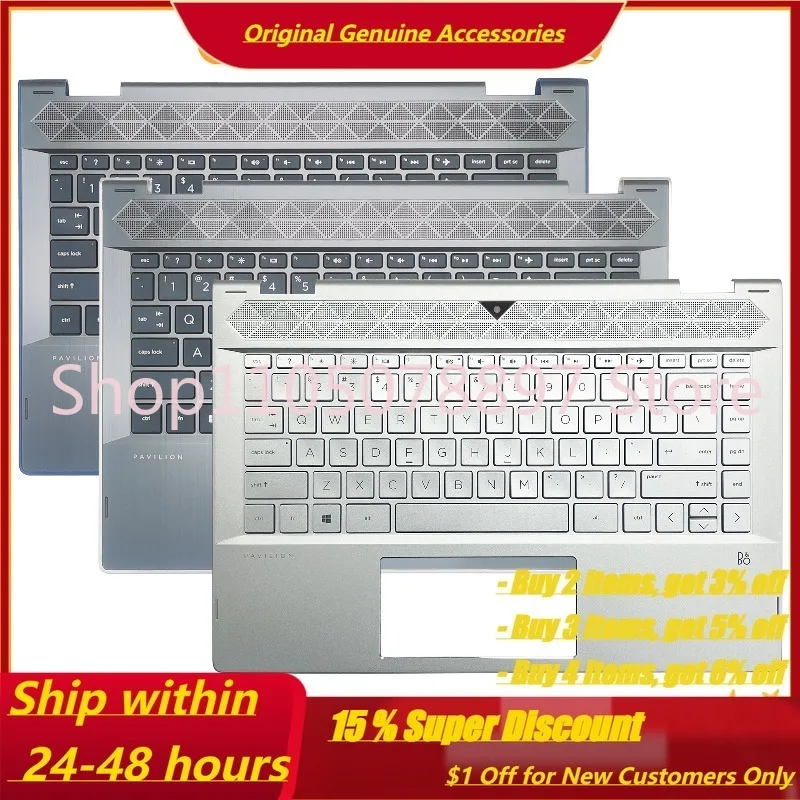Carcasa con Reposamanos y Teclado en Español para HP Pavilion X360 14 14-CD TPN-W131 C