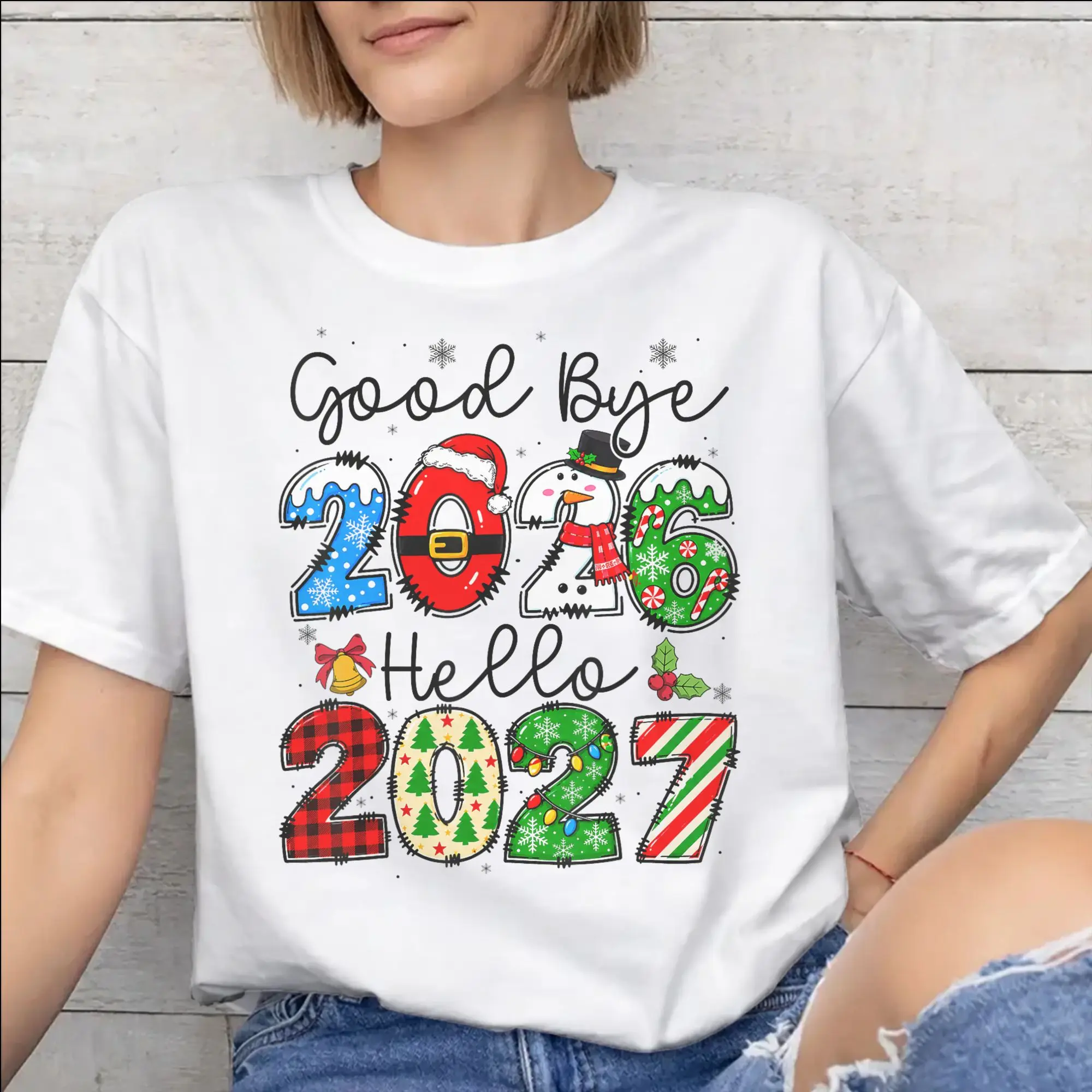 Men Women Good Bye 2026 Hello 2027 Shirt Pure Cotton Fashion T-Shirt  Clothing Outfits