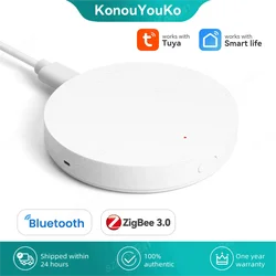 Tuya Zigbee Wireless Gateway Smart Home Automation Hub for Zigbee Bluetooth Devices Smart Life App Control Alexa Google