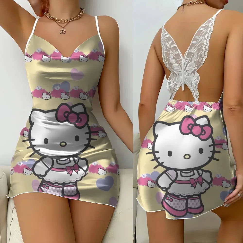 

Summer Nightwear for Women Sexy Sleevesless Female Sleepwear Top Seller Slip Dress Cartoon Pattern Women's Pajama Free Shipping