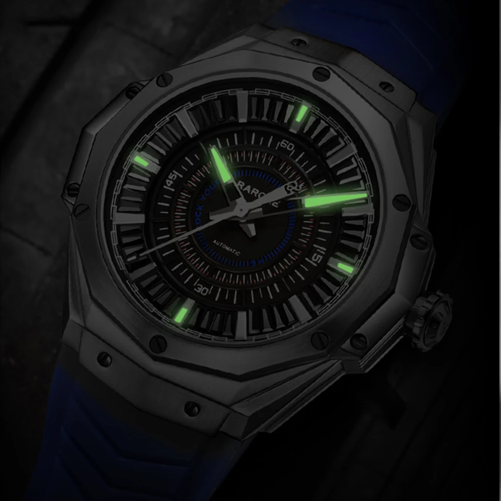 Orologio automatico di lusso da uomo orologi da polso meccanici di marca superiore edizione limitata orologi Hip Hop da 48mm orologi impermeabili RARONE 2023