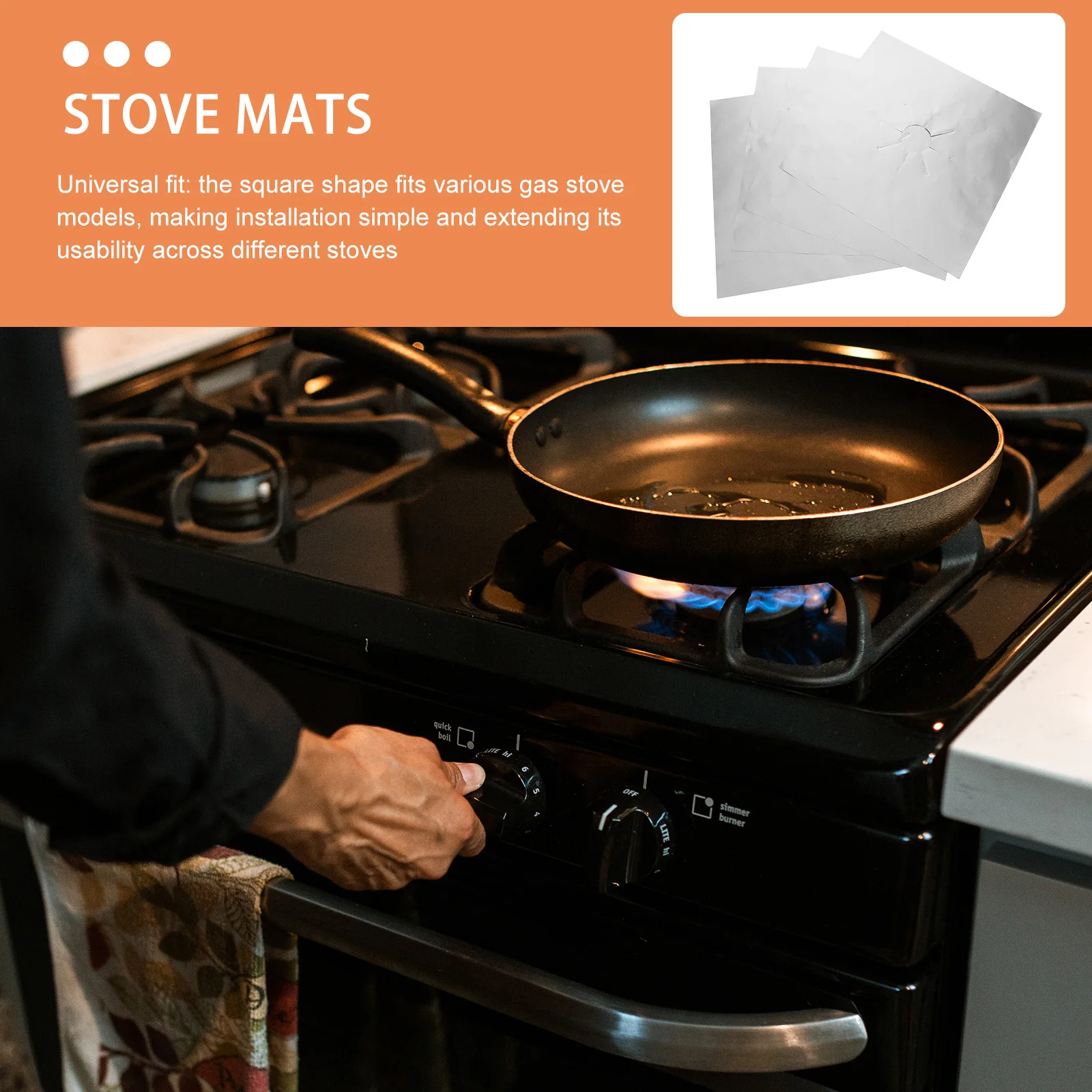 

4pcs 12mm Thick Protector Pads Square Washable Stove Mats for Stove Cover Stoves Kitchen Cooktop Liners