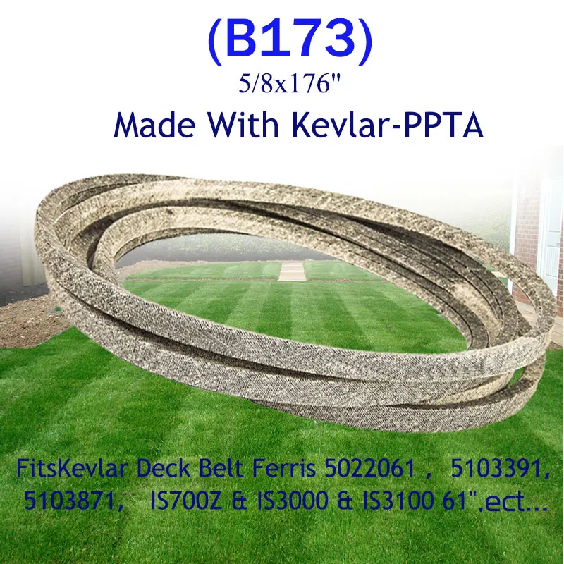 

High temperature resistance (B173) 0.625x176" Mower V-belt, V-belt Kevlar Lawn Mower Belt