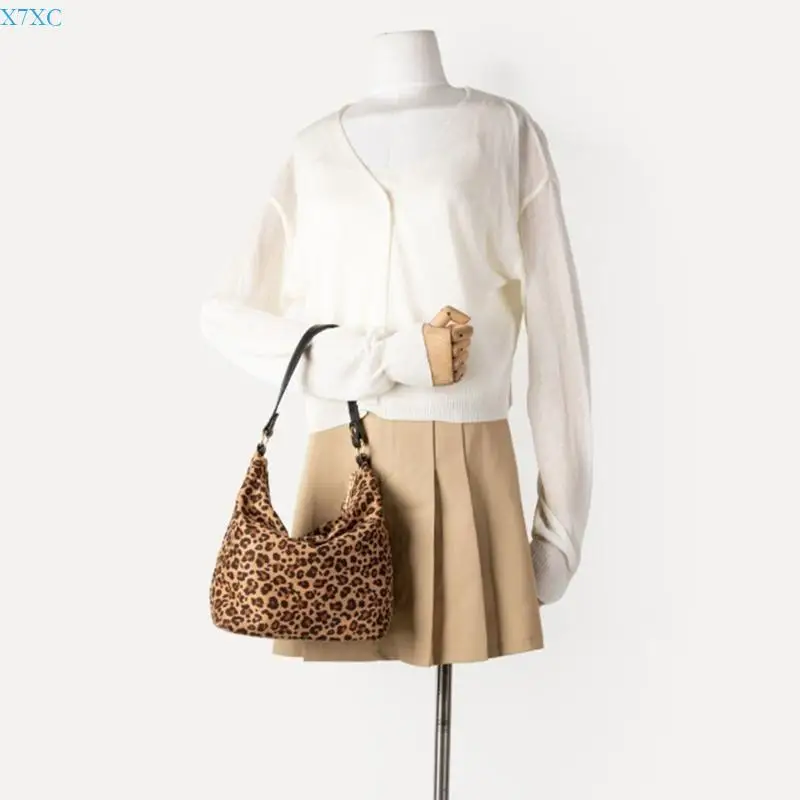 

X7XC Women Bag Leopard Shoulder Bag Korean Styles Crossbody Bag Casual Work Bag Fashion Shopping Bag Autumn Bag