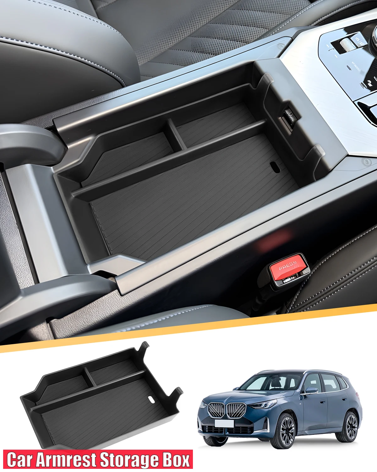 

Car Central Armrest Storage Box for BMW X3 G45 2025 2026 Central Control Container Auto BMW X3 G45 2025 Accessories