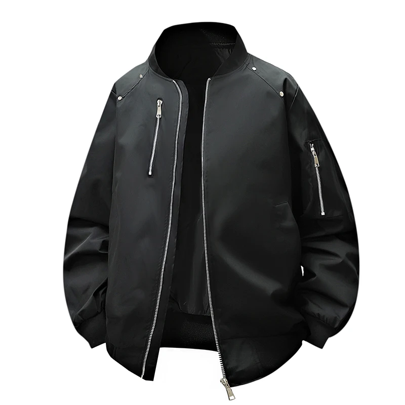 

Men's Outdoor Casual Jacket, Zipper Decoration, Zipper Arm Pocket, Side Seam Insert Pocket