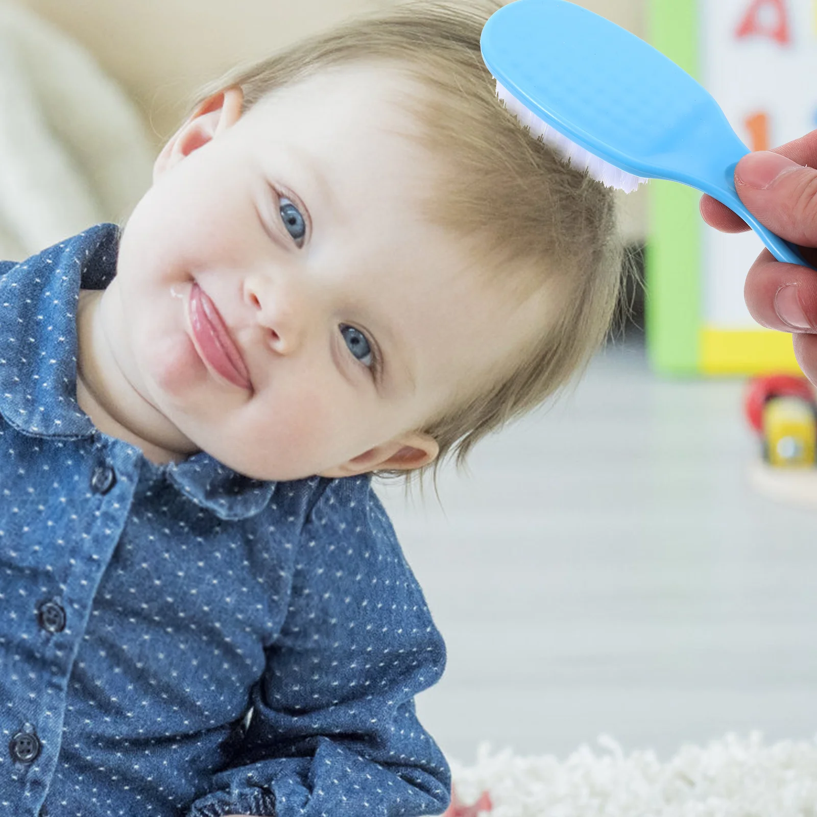 

1Set Baby Comb Brush Set Blue Infant Massage Hair Brush Circular Teeth Design Durable Anti Static Smooth Hair Care Kit