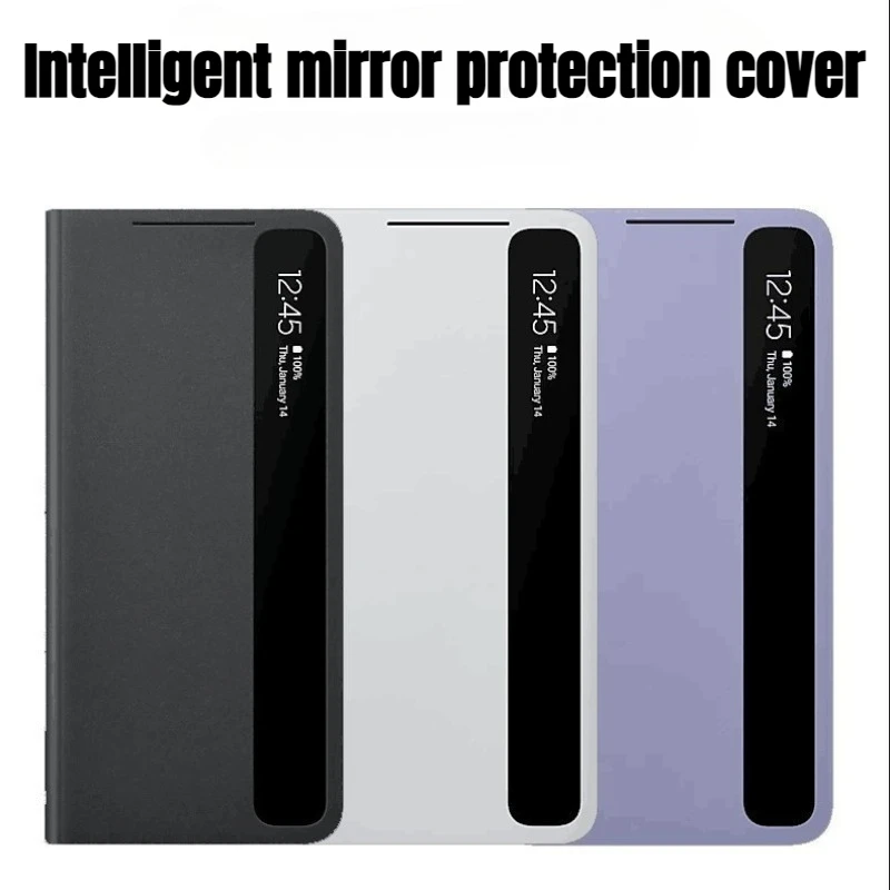 High quality Smart Clear View Flip Mirror Phone Case For Samsung Galaxy 5G S21 / S21Plus / S21 Ultra Leather Protective Covers