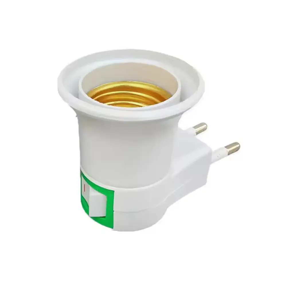 5pcs E27 LED Light Socket White Lamp Holder To EU Sa90ceb1c8b6644bc819bf91b6d52bd6bB