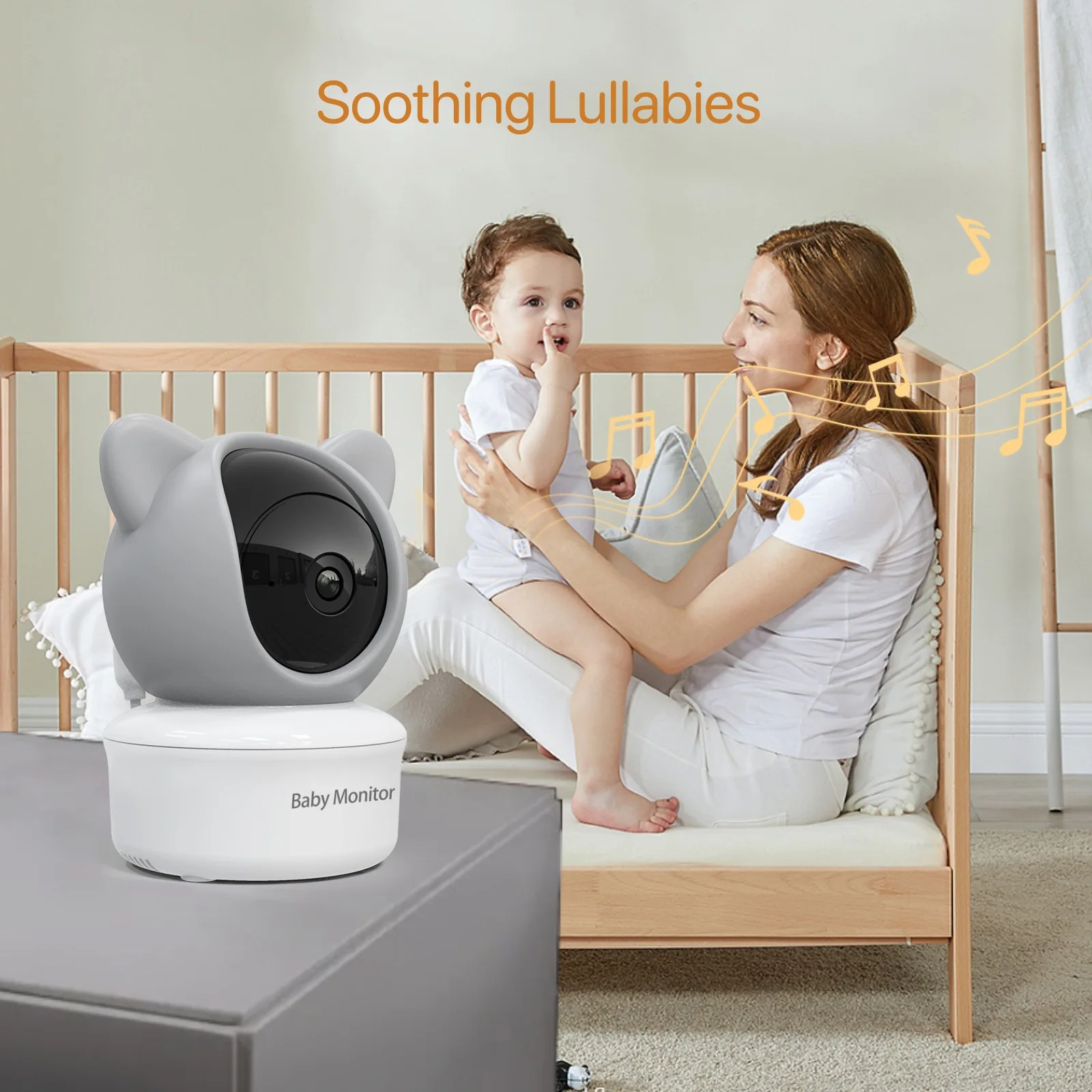 5 Inch Baby Monitor 2 Cameras 4X Zoom Night Vision 2-Way Audio Mobile & Monitor Dual Control Baby Surveillance Cam for Home Care