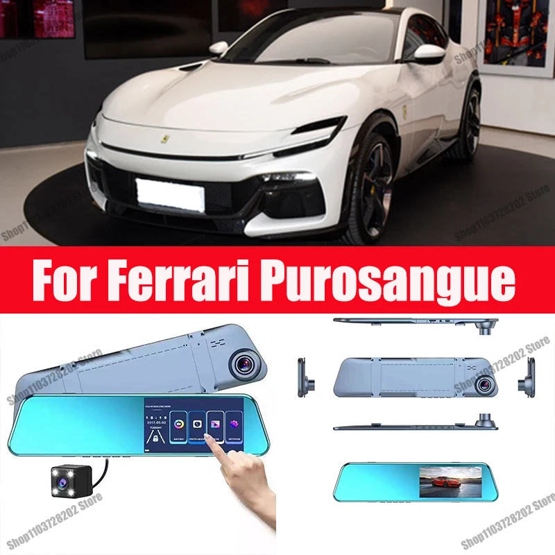 

For Ferrari Purosangue Carplay Android GPS Dash Cam AUX FM Radio Dashcam Car Camera Stream RearView Mirror Drive Recorder