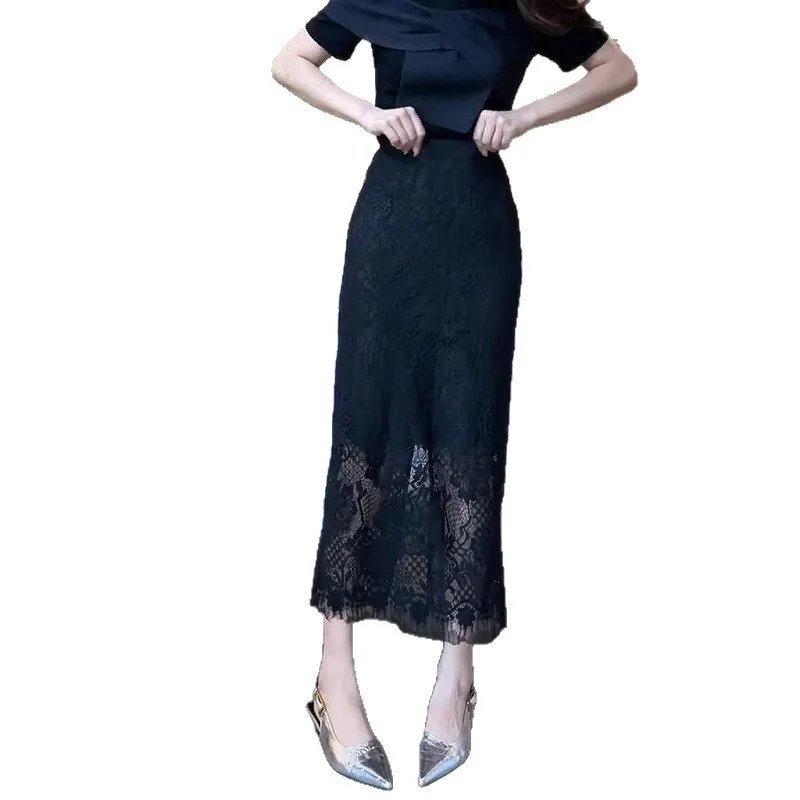

Новинка 2023 года, женская нижняя юбка средней длины в стиле ретро, дышащая полукомбинация с кружевной отделкой, повседневная одежда, антистатические нижние юбки, женские юбки