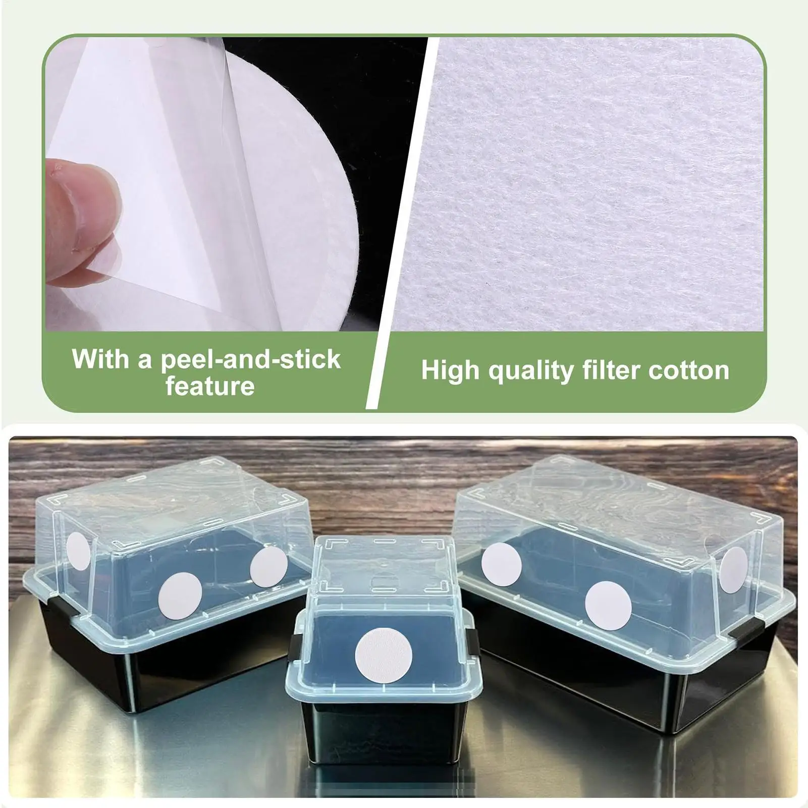 

Mushroom Filter Sheet 24Pcs/set Cotton Mushroom Grow Box Filters Monotub Screen Filter Replacement Pads for Gardener Healthy