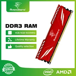 Avanshare Memoria Ram DDR3 8GB 4GB 1600MHz 1333MHz Desktop Memory New Dimm RAMS With Heat Sink