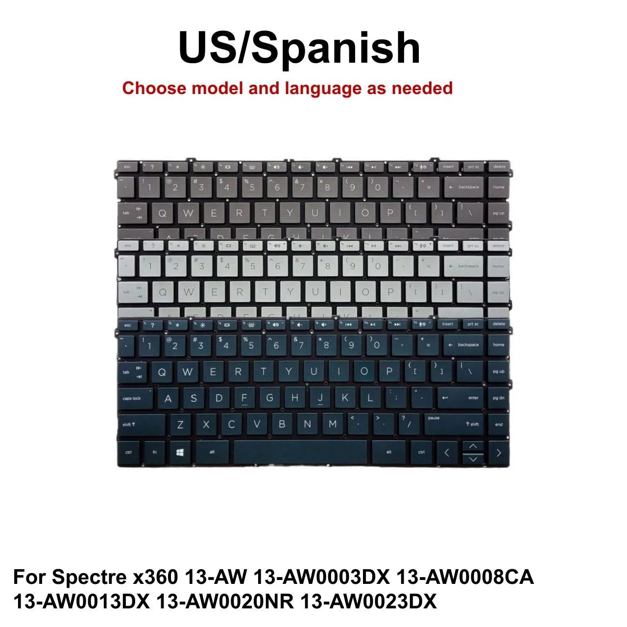 New US Spanish Backlit Keyboard For HP Spectre x360 13-AW 13-AW0003DX 13-AW0008CA 13-AW0013DX 13-AW0020NR 13-AW0023DX