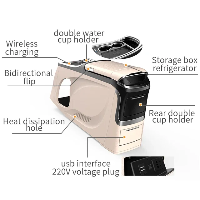 

Center Armrest Storage Box Interior Modification Accessories Armrest Box for Previa/estima/tarago