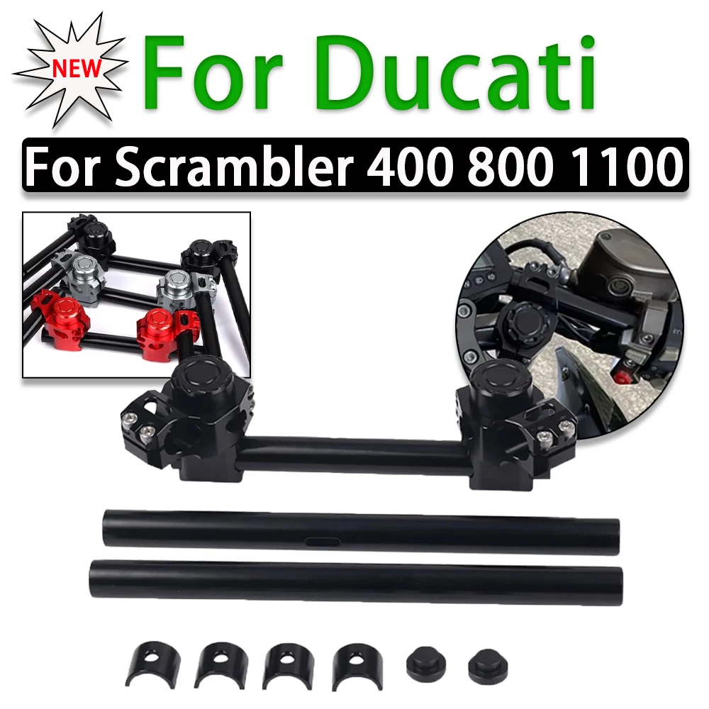 

Fork Riser Clipon Split Handlebar Handle Steering Cross Bar For Ducati Scrambler 800 1100 400 Icon Scramb Motorcycle Accessories